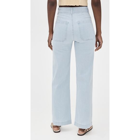 ASKK NY Sailor Pants Light Wash Wide Leg Jeans In Bleachout Blue - Picture 2 of 12
